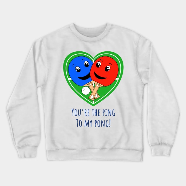 Valentines Table Tennis Crewneck Sweatshirt by brodyquixote